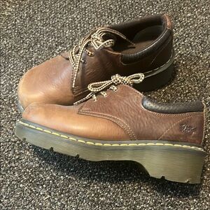 Dr. Martens Brown Leather Oxfords with Air-Cushioned Sole